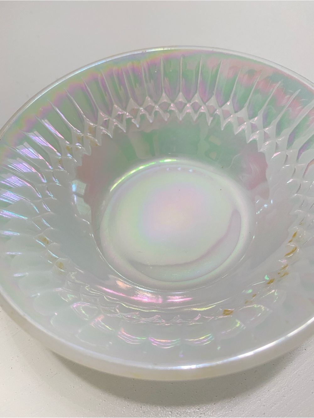 Set of 5 Vintage Federal Moonglow Fruit Nappies, Diamond Point, Berry Bowls